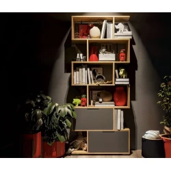 Стеллаж ev_12116121, ламинат, серый/коричневый, 73x23x170 см Стеллаж ev_12116121, ламинат, серый/коричневый, 73x23x170 см