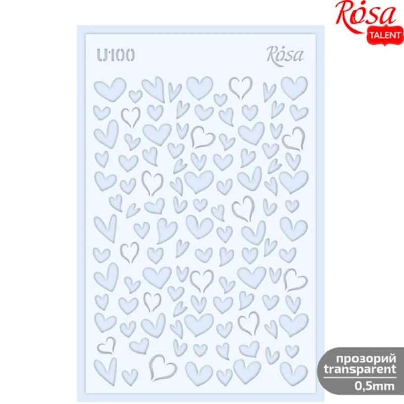 Трафарет Rosa Talent Love №U100 многоразовый универсальный, прозрачный 0.5 мм, 13x20 см Трафарет Rosa Talent Love №U100 многоразовый универсальный, прозрачный 0.5 мм, 13x20 см
