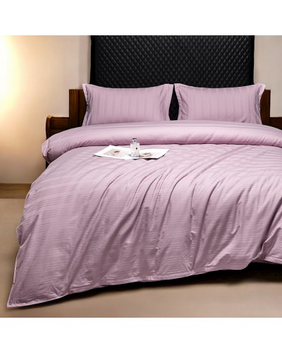 Yataq dəsti Luxe Cotton 000761, yorğan üzü 200x220 sm, mələfə 240x260 sm, yastıq üzü 50х70 sm, ikinəfərlik, lüks-satin, çəhrayı