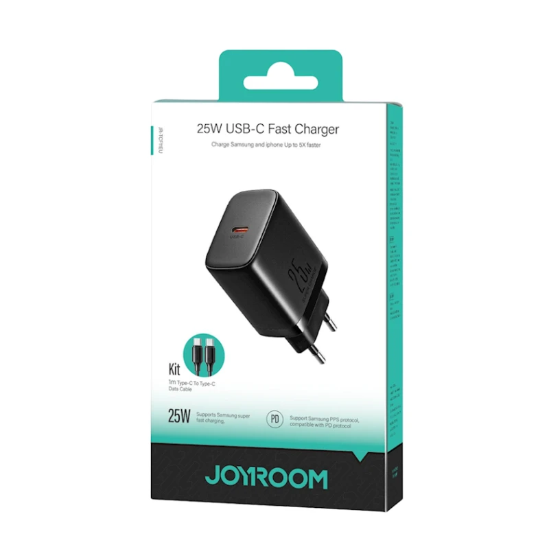 Şəbəkə enerji toplama cihazı Joyroom TCF11 25W, Qara Şəbəkə enerji toplama cihazı Joyroom TCF11 25W, Qara