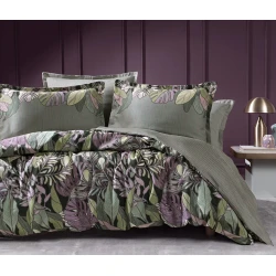 Комплект постельного белья Yataş Hanes, пододеяльник 200x220 см, простыня 260x240 см, наволочки 50x70 см, двуспальный, хлопковый сатин, хаки