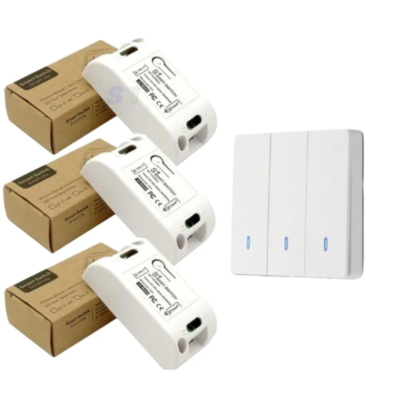 Умный выключатель + 3 приемника QIACHIP 433MHz Умный выключатель + 3 приемника QIACHIP 433MHz