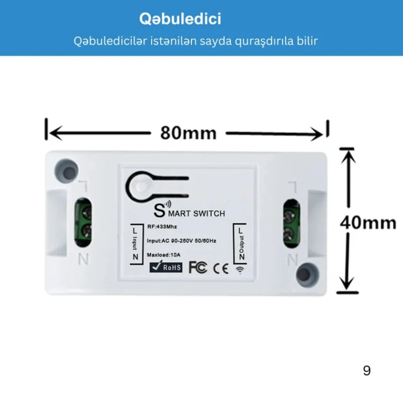Умный выключатель + 3 приемника QIACHIP 433MHz Умный выключатель + 3 приемника QIACHIP 433MHz