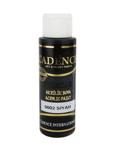 Akril boya Cadence Premium Acrylic Paint 0002 Black, qara, 70 ml