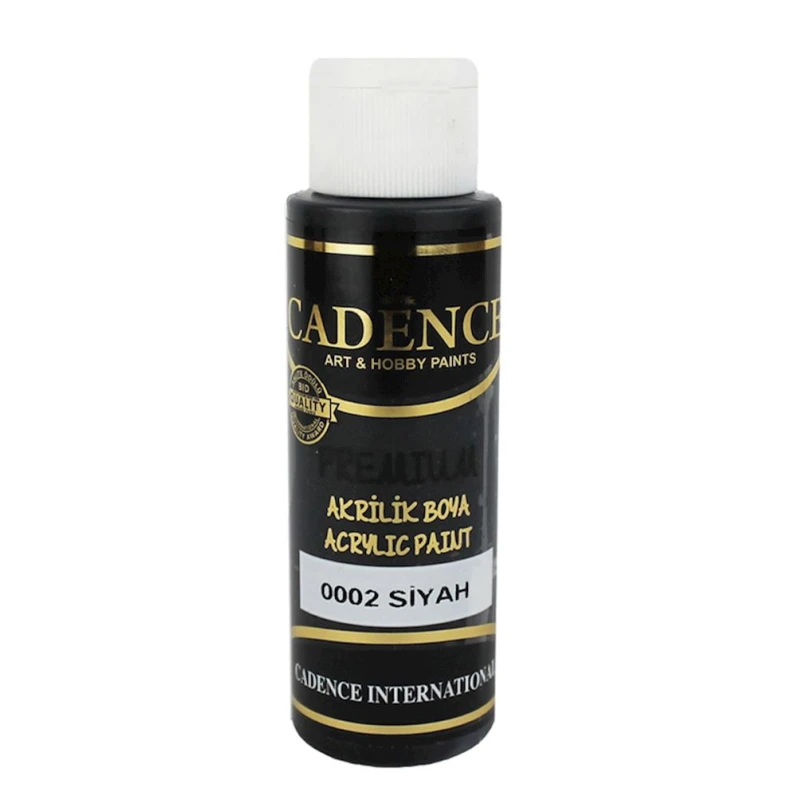 Акриловая краска Cadence Premium Acrylic Paint 0002 Black, черный, 70 мл