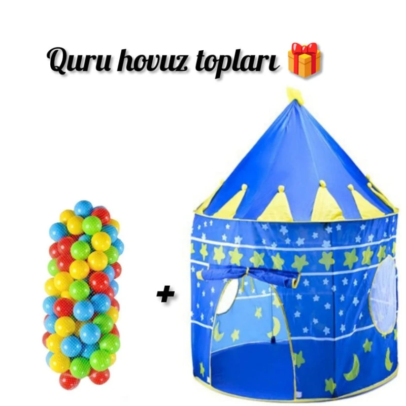 Палатка-замок 2392-24, подарочные сухие шарики для бассейна 100 шт., 105x105x135 Палатка-замок 2392-24, подарочные сухие шарики для бассейна 100 шт., 105x105x135