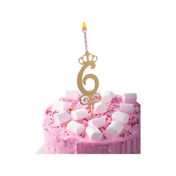 Tort üçün şam-nömrə Party Shop,qızılı,PVC,orq.şüşə,rəqəm 6