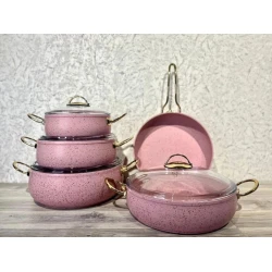 Набор кастрюль sweet-maxi 20/04, розовый, 9 предметов