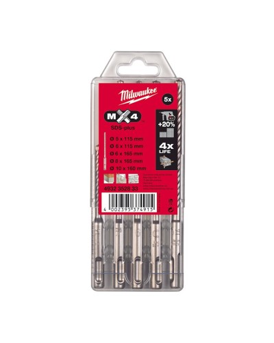 Burğu dəsti Milwaukee SDS-Plus MX4, 5 əd