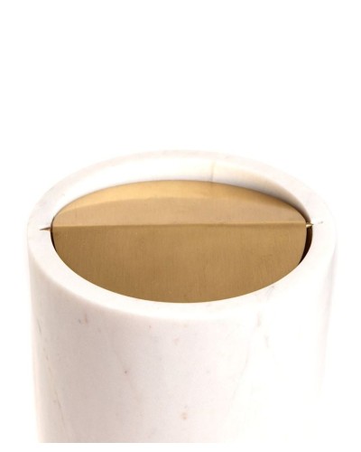 Zibil qutusu Hom-me 105556, 15x15x18 sm, mərmər, ağ