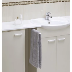 Держатель для полотенец Wenko, 6x7x43-77 см, металл/пластик, одинарный, белый