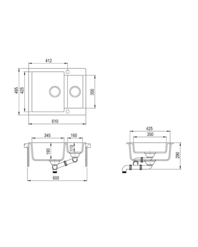 Mətbəx çanağı Aquasanita SQC 150-601