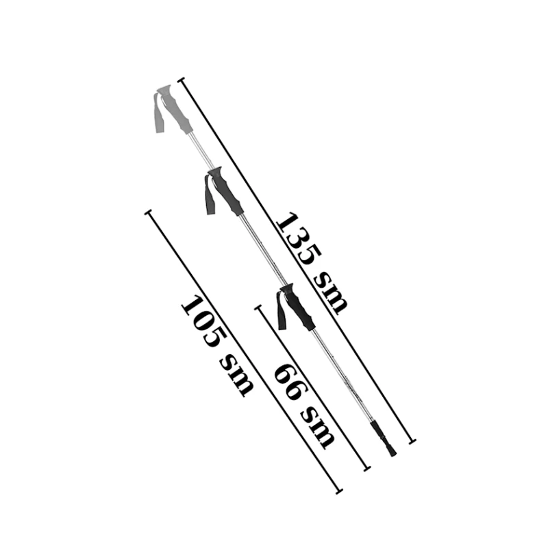 Трекинговая палка Antishock 2283-3, 135 см, черная Трекинговая палка Antishock 2283-3, 135 см, черная