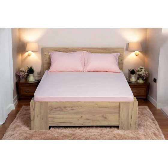 Комплект постельного белья Luxe Cotton Lu-xe-000556, односпальный, простыня 100x200 см, наволочка 50x70 см 1 шт, хлопок, розовый