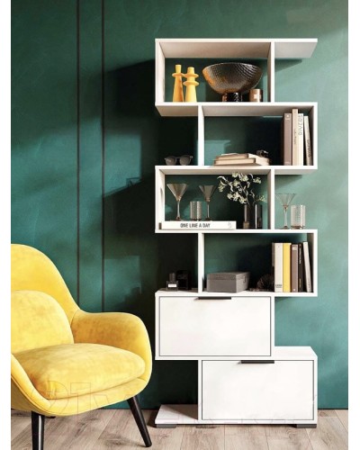 Stellaj ev_12116120, laminat, ağ, 73x23x175 sm