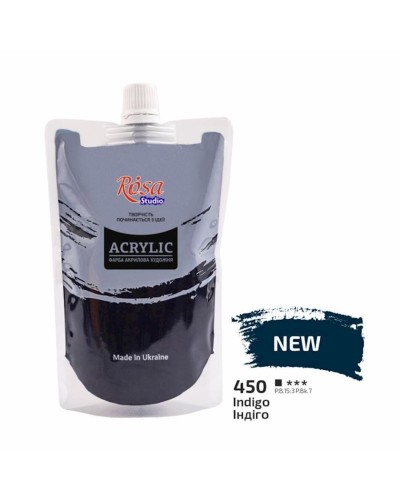 Akril boya Rosa Studio 450 Indigo, 200 ml