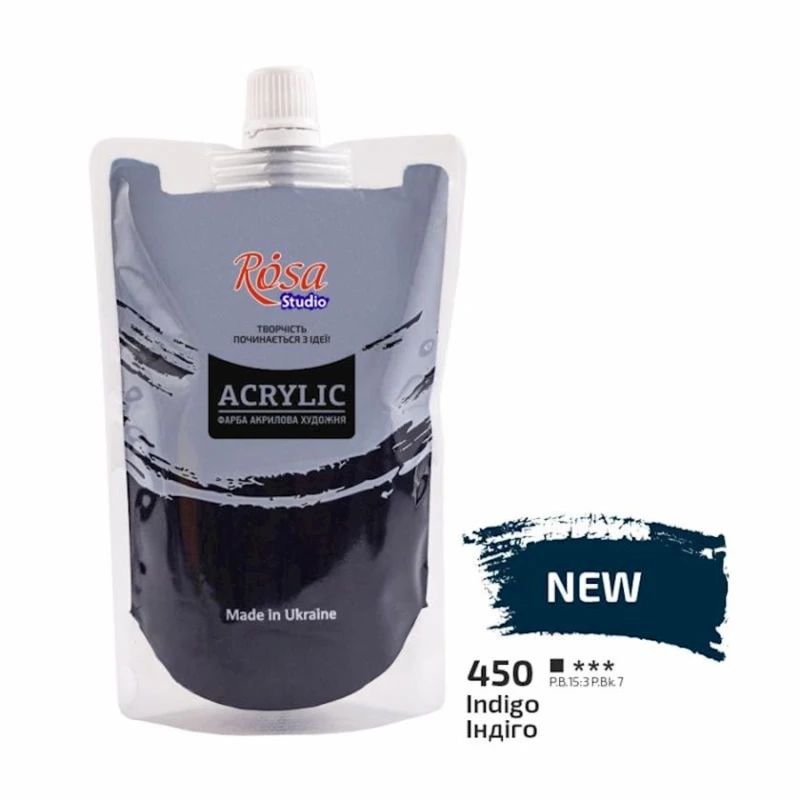 Akril boya Rosa Studio 450 Indigo, 200 ml Akril boya Rosa Studio 450 Indigo, 200 ml