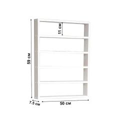 Полка Letta, белая, ЛДСП, 50х7.5х59 см Полка Letta, белая, ЛДСП, 50х7.5х59 см
