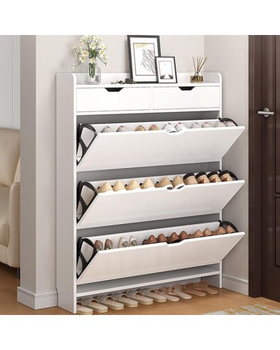 Ayaqqabı üçün tumba Art Mebel 35, laminat, ağ, 110х70х30 sm