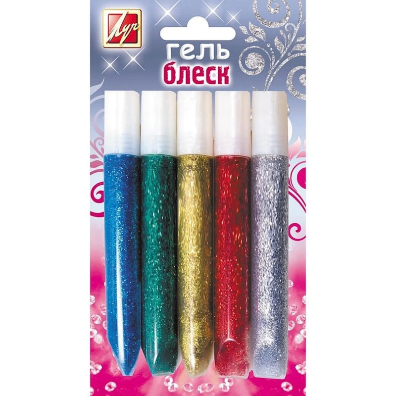 Гель с блестками Луч Блеск, 10 мл, 5 цветов