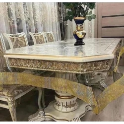 Скатерть MiraNova FS-015, прозрачная, 150x220 см