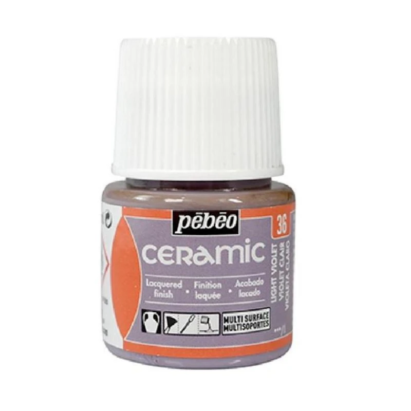 Краска для керамики Pebeo Ceramic 36 Light Violet, Светло-фиолетовый, 45 мл Краска для керамики Pebeo Ceramic 36 Light Violet, Светло-фиолетовый, 45 мл