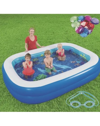 Şişmə hovuz Bestway 54177, 262x175 sm, düzbucaqlı, 3D şəkilli, 3 yaşdan yuxarı uşaqlar üçün - ezzy_Bestway 54177