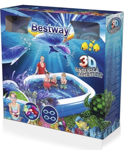Şişmə hovuz Bestway 54177, 262x175 sm, düzbucaqlı, 3D şəkilli, 3 yaşdan yuxarı uşaqlar üçün - ezzy_Bestway 54177