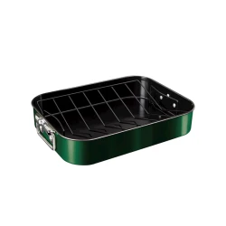 Сковородка-жаровня Berlinger Haus Emerald Collection BH-7847, 41.5x32x7.7 см, углеродистая сталь, антипригарное титановое покрытие, зеленая