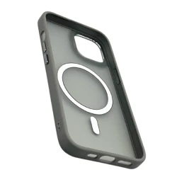 Çexol Magsafe Apple iPhone 14 üçün, Matte Gray/Transparent
