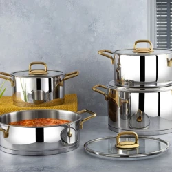 Наборы посуды для готовки Lines Plateon071 из нержавеющей стали, 8 предметов Наборы посуды для готовки Lines Plateon071 из нержавеющей стали, 8 предметов