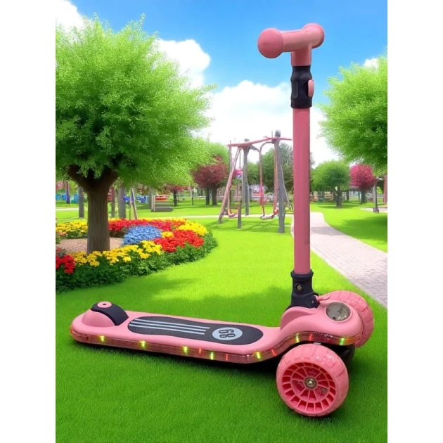 Детский самокат M6746, розовый