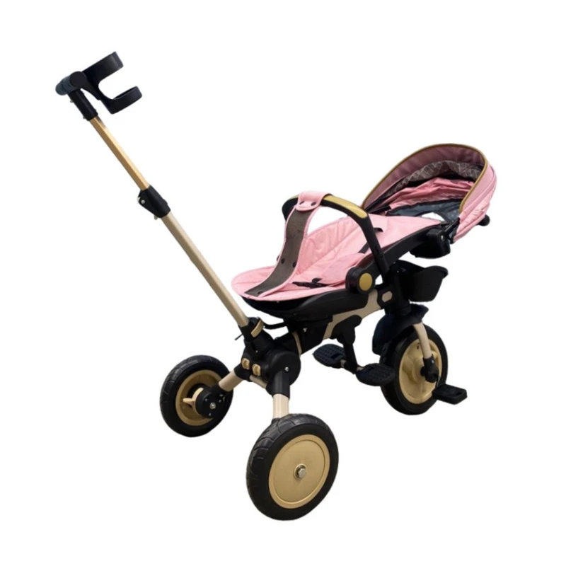 Трехколесная коляска azr812, розовая Трехколесная коляска azr812, розовая