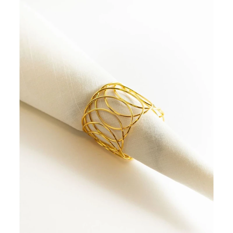 Кольцо для салфеток Hom-me 102986, цинк, радиус 6 см, золотистое