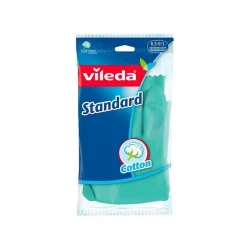 Məişət əlcəyi Vileda Glove Standart L ölçülü, 1 cüt, lateks, yaşıl
