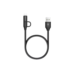 Kabel USB Baseus USB Cable to Lightning+microUSB Yiven 1 m Black (CAMLYW-01)