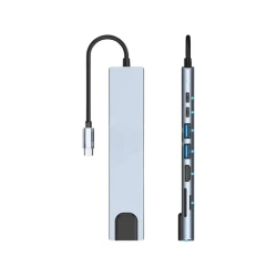 USB хаб 8 in 1 Multiport Type C To USB-C 4K