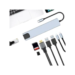 USB хаб 8 in 1 Multiport Type C To USB-C 4K