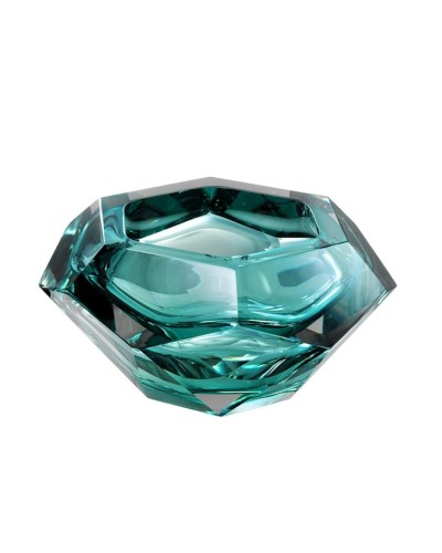 Dekorativ qab Eichholtz Las Hayas, 20x9.5 sm, büllur, firuzəyi
