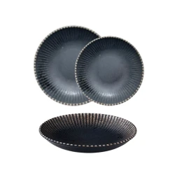 Тарелка глубокая ID-Fine Reckless Valle, фарфор, серая, 1140 мл, 25 см