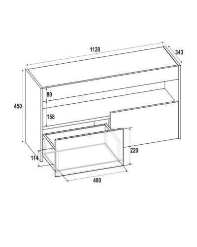 TV üçün tumba 3563_LETNEWHatZCDaA, LDSP, rəngbərəng, 45x34.3x112 sm