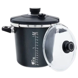 Скороварка Leggno, алюминий, черная, 24 см, 5.5 л