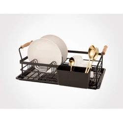 Сушилка для посуды Limon OP-AZ3, пластик, черная, 49x20x33.5 см