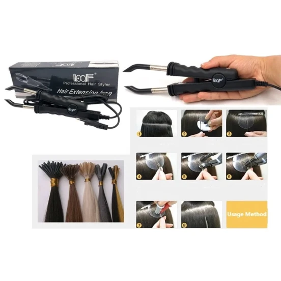 Щипцы для наращивания волос Loof Fashion 618H Black