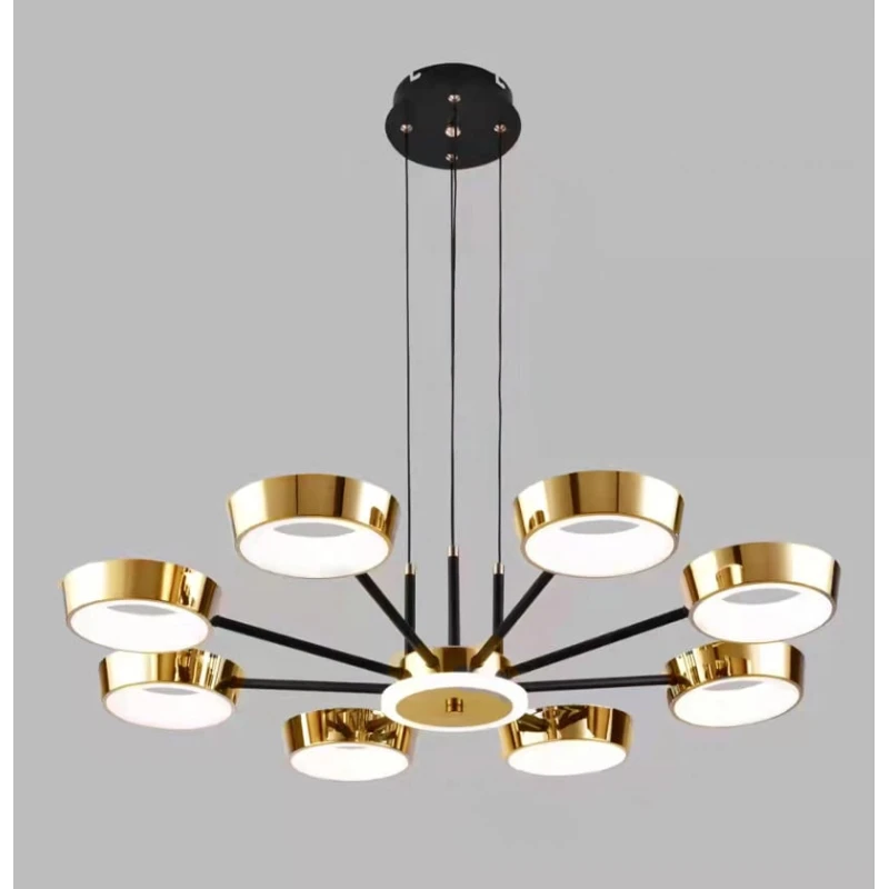 Люстра подвесная Şəms Aydınlatma 8933-8 LED, золотистый/черный, металл/акрил, регулируемая высота - 8933-8 LED Люстра подвесная Şəms Aydınlatma 8933-8 LED, золотистый/черный, металл/акрил, регулируемая высота - 8933-8 LED