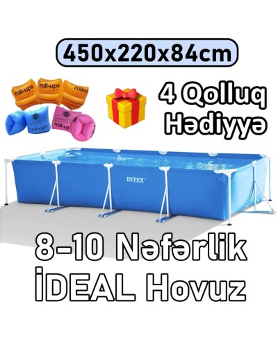 Hovuz Intex Rectangular Frame 7127TX28273Q4, karkas, həcm 7127 l, mavi, 450x220x84 - 7127TX28273Q4