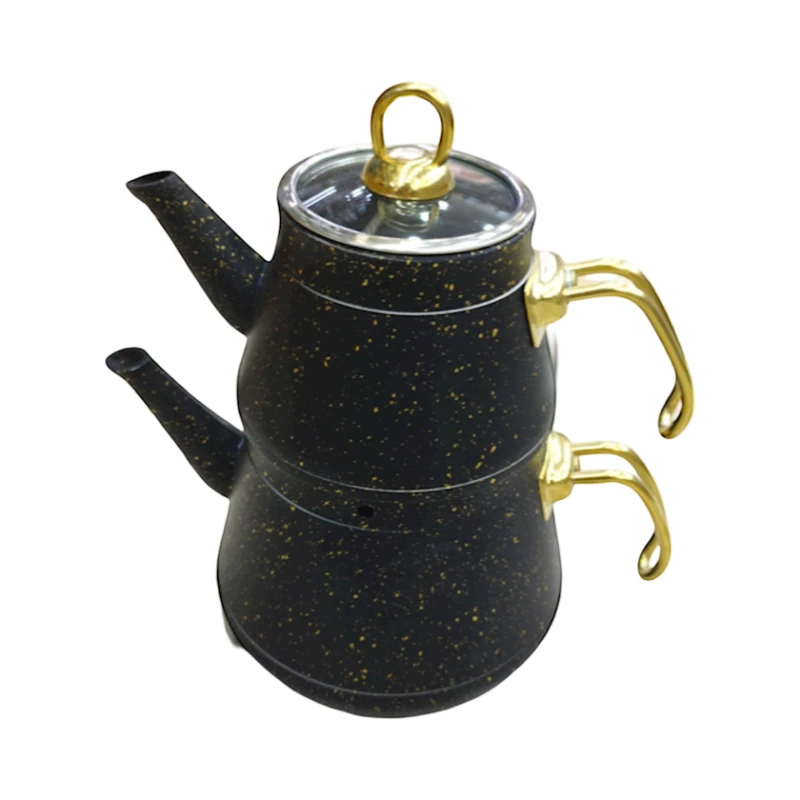 Набор чайников 408, нержавеющая сталь, черный, 1/2 л