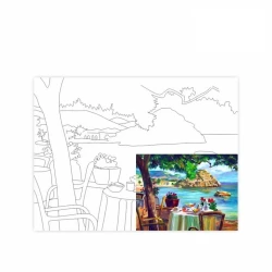 Холст на картоне с контуром Rosa Start, Морской пейзаж №4, 30х40, хлопок, акрил