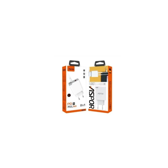 Сетевое зарядное устройство Aspor A823 with Type-C, Белый