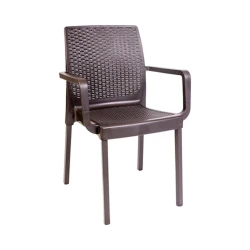 Пластиковый стул Starlux Napoli, коричневый, 54x84.5x51 см